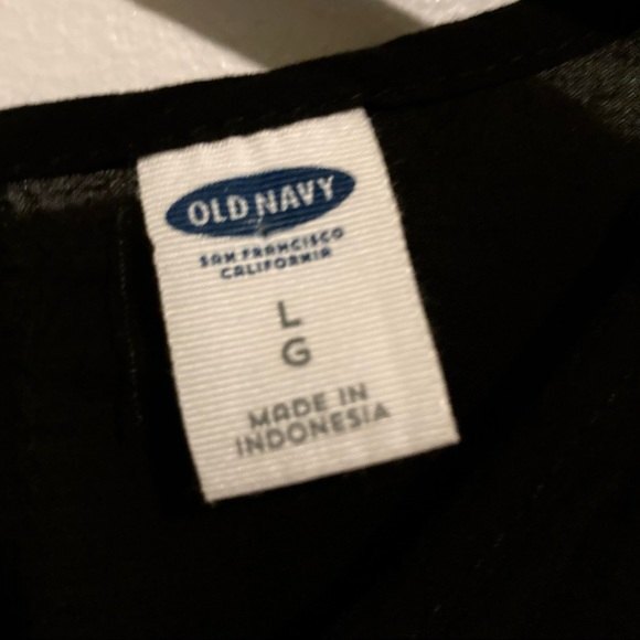 OLD NAVY Black High Low Back Keyhole Peplum Blouse Womens Large - Picture 12 of 13